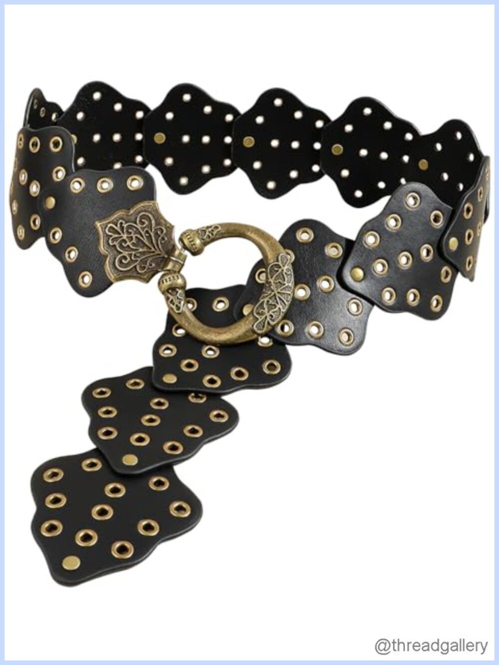 PU Leather Metal Buckle Boho Chunky Waist Belt Western Cowgirl